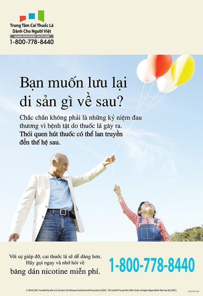 ASQ "Legacy" Quit Smoking Poster | Front | Vietnamese