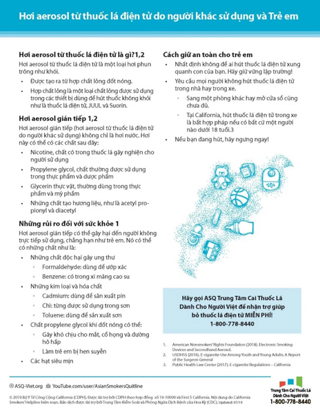 Fact Sheet: Secondhand Vape Aerosol and Kids | Asian Smokers' Quitline (ASQ) Fact Sheet: Secondhand Vape Aerosol and Kids | Asian Smokers' Quitline (ASQ)